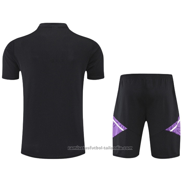 Chandal del Real Madrid Manga Corta 22/23 Negro y Purpura - Pantalon Corto